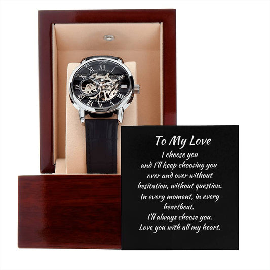 Elevate His Style with a Watch That Commands Attention. The perfect Anniversary Gift for Him, Openwork Groomsmen Gift, Watch, Mens Watch, Boyfriend Gift