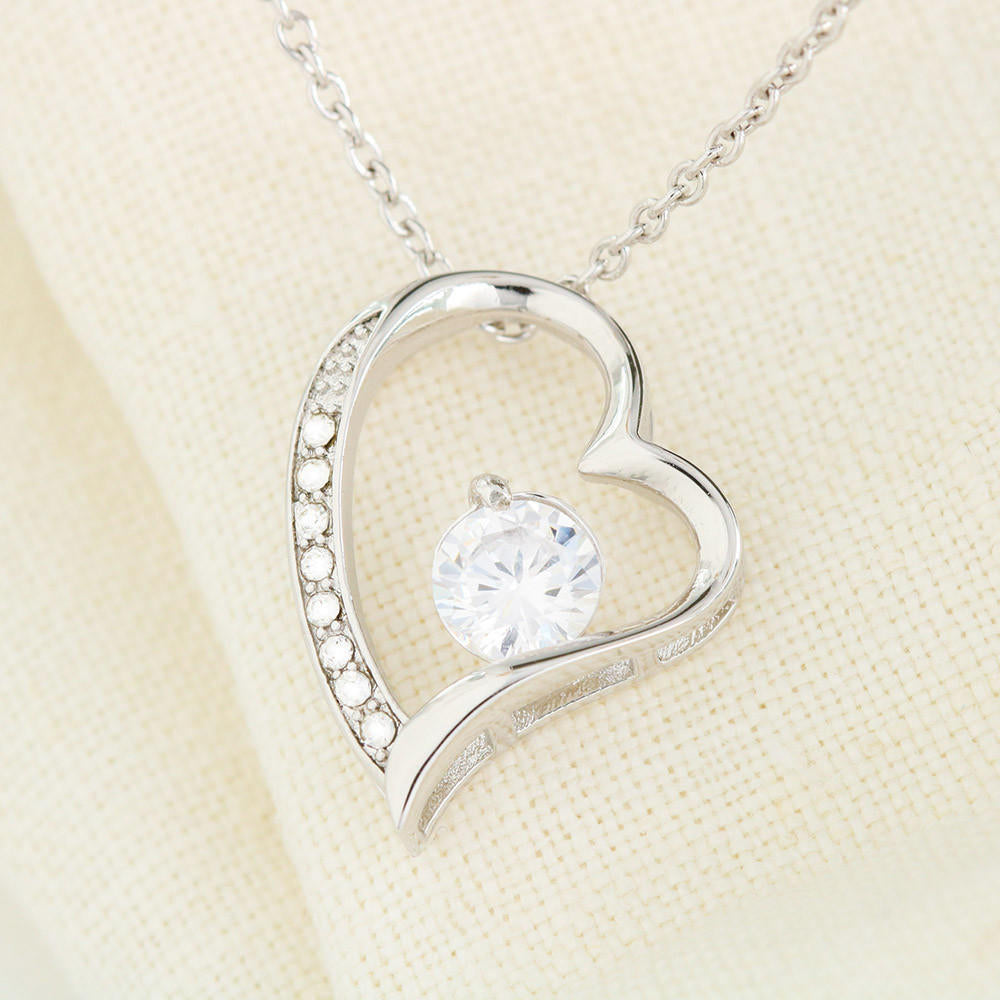 To My Wife...My Lucky Charm - Love's Timeless Heart Necklace St. Patrick's Day Gift,